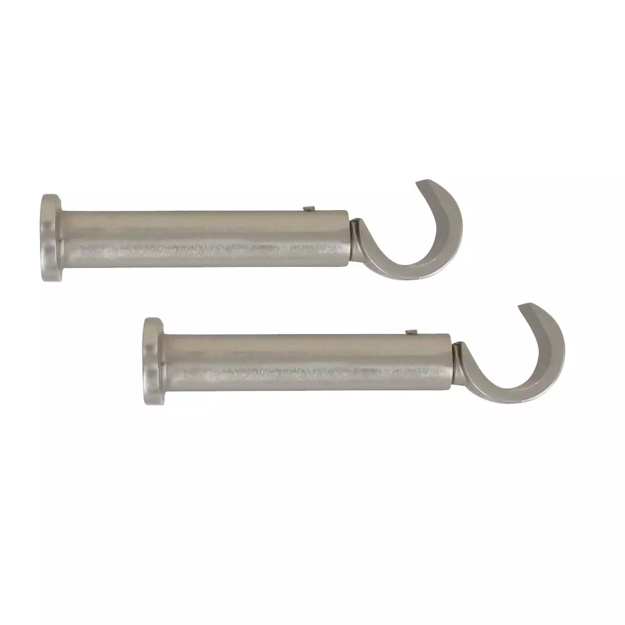 eminza Lot de 2 supports tringles (L90 / D20 mm) Jim gouttière Argent mat