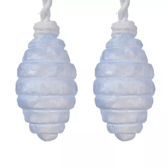 Eminza Lot De 2 Suspensions En Verre (H12 Cm) Olive Bleu Clair