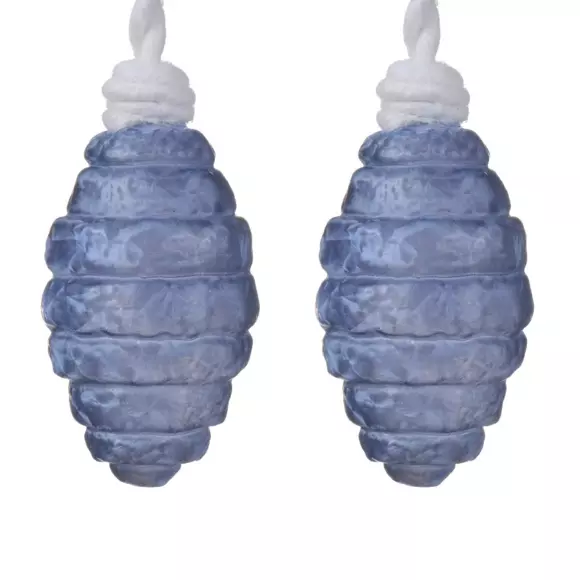 Eminza Lot De 2 Suspensions En Verre (H12 Cm) Olive Bleu Nuit