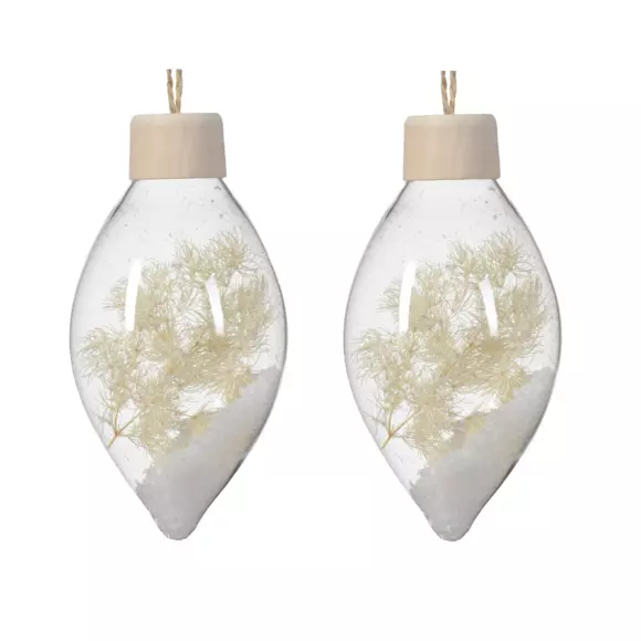 Eminza Lot De 2 Suspensions En Verre (H13 Cm) Roseaux Transparent
