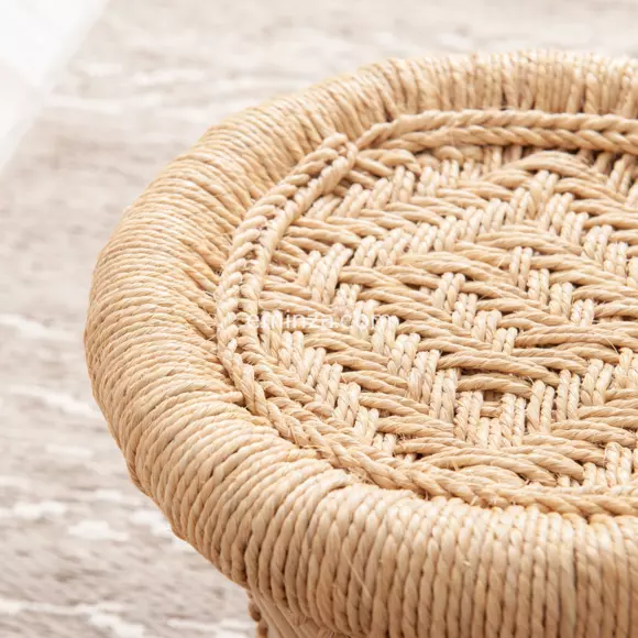 Eminza Lot De 2 Tables D'appoint (H38-H30 Cm) Corde Naturelle Beige