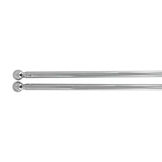 eminza Lot de 2 tringles rondes extensibles (L80 cm) Chrome