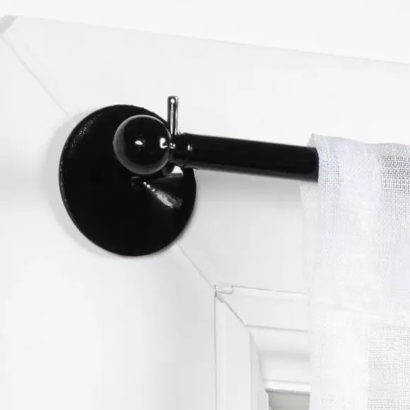 Eminza Lot De 2 Tringles Voilage Extensibles Rondes (L40 à 60 Cm) Rona Noires