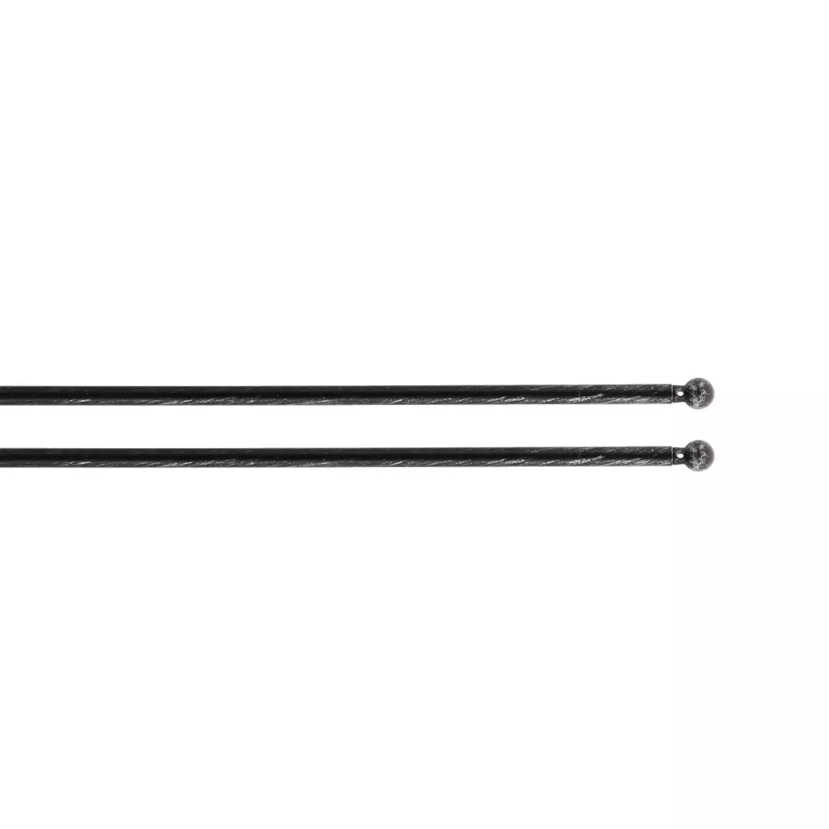 eminza Lot de 2 tringles voilage extensibles rondes (L40 à 600 cm) Rona Noires