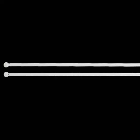eminza Lot de 2 tringles voilage extensibles rondes (L60 à 80 cm) Rona Blanche