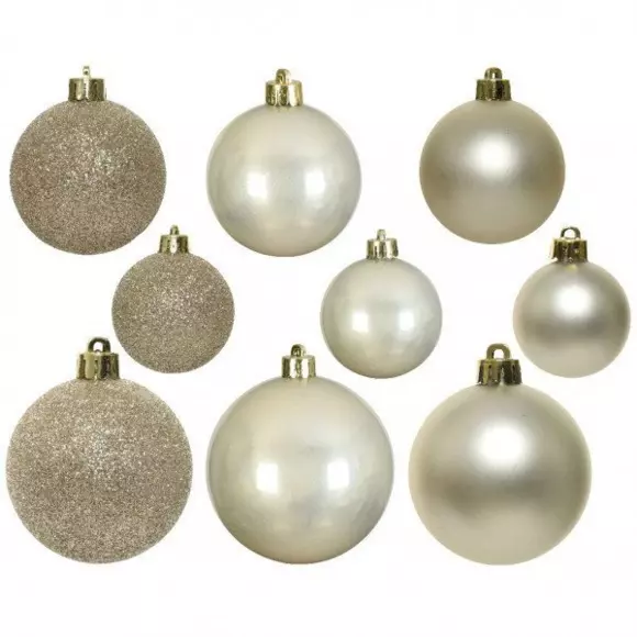Eminza Lot De 20 Boules De Noël Assorties New Alpine Perle
