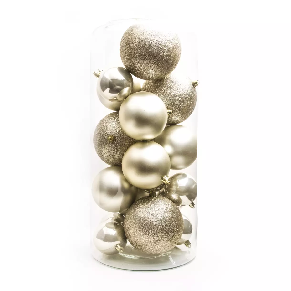 eminza Lot de 20 boules de Noël assorties New Alpine Perle