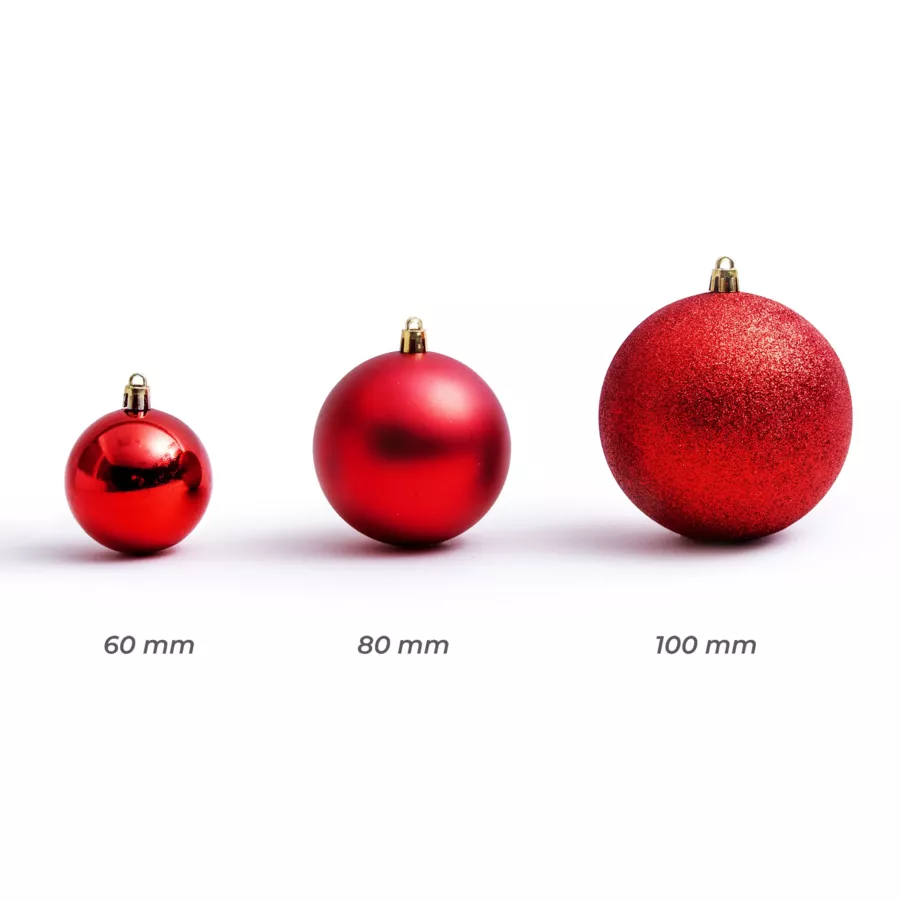Eminza Lot De 20 Boules De Noël Assorties New Alpine Rouge