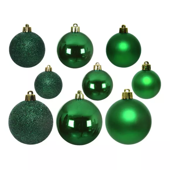 Eminza Lot De 20 Boules De Noël Assorties New Alpine Vert Sapin