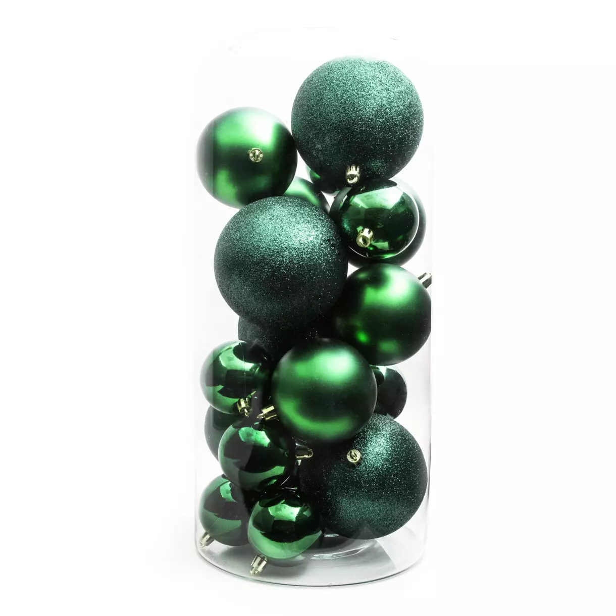 eminza Lot de 20 boules de Noël assorties New Alpine Vert sapin