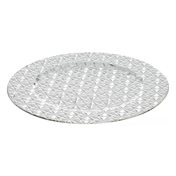 Eminza Lot De 24 Dessous D'assiette (D33 Cm) Luxe Argent