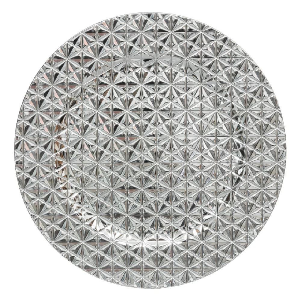 eminza Lot de 24 dessous d'assiette (D33 cm) Luxe Argent