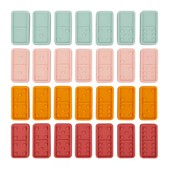 Eminza Lot De 28 Dominos Enfant Silicone Domy Multicolore