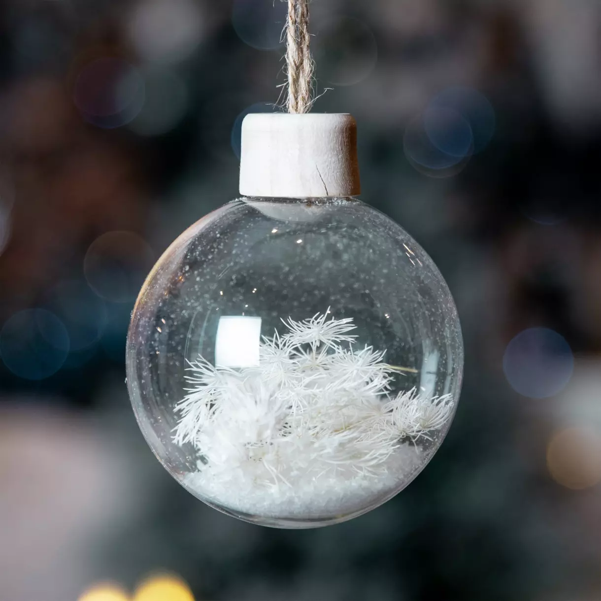 eminza Lot de 3 boules de Noël (D80 mm) en verre Cocoon Transparent