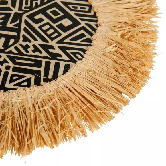 Eminza Lot De 3 Décorations Murales Fibres Naturelles (H32 Cm) Nairobi Noir