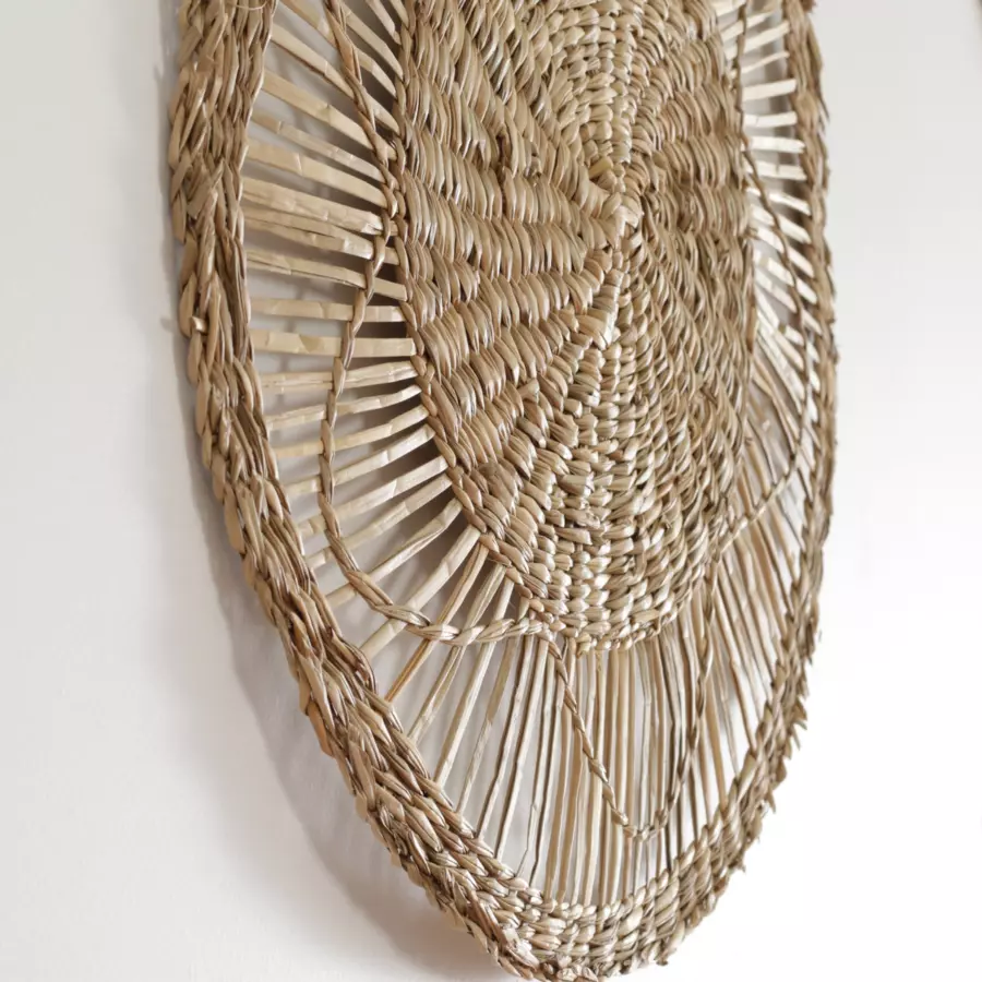 Eminza Lot De 3 Décorations Murales Roseau (D20-30-45 Cm) Seagrass Naturel