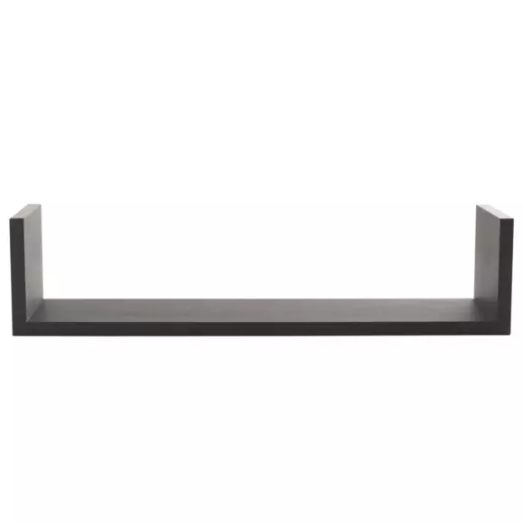 Eminza Lot De 3 étagères Murales En Bois (L22-32-42 Cm) Bord Noir