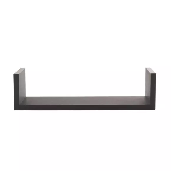 Eminza Lot De 3 étagères Murales En Bois (L22-32-42 Cm) Bord Noir
