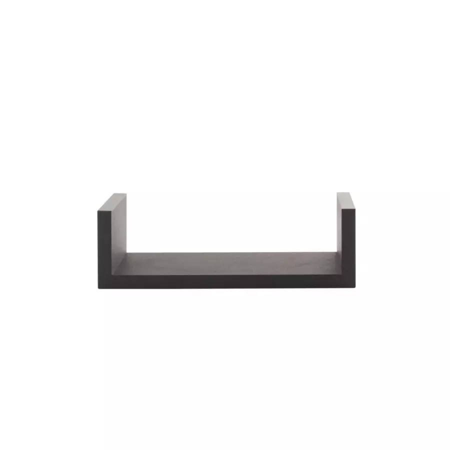 Eminza Lot De 3 étagères Murales En Bois (L22-32-42 Cm) Bord Noir