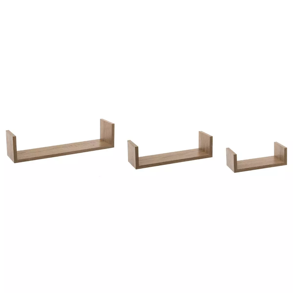 eminza Lot de 3 étagères murales en bois (L22-32-42 cm) Bord Naturel