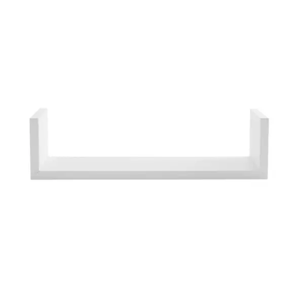 Eminza Lot De 3 étagères Murales En Bois (L22-32-42 Cm) Bord Blanc
