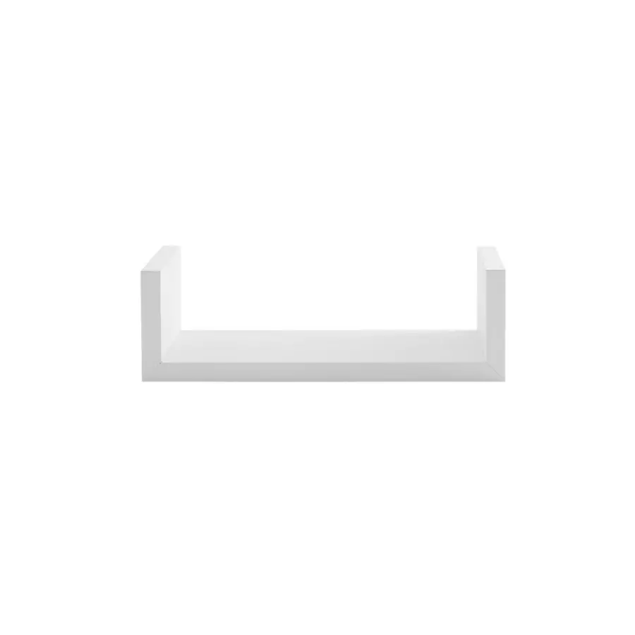 Eminza Lot De 3 étagères Murales En Bois (L22-32-42 Cm) Bord Blanc