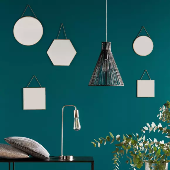 Eminza Lot De 3 Miroirs En Métal (H26 Cm) Hexagonal Noir