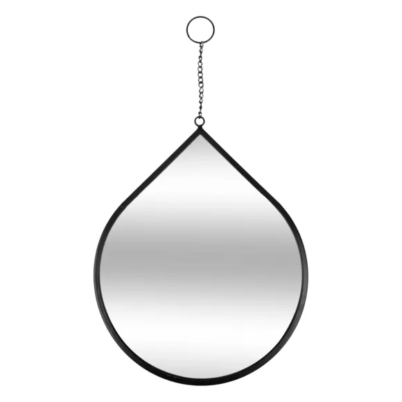 Eminza Lot De 3 Miroirs Muraux Gouttes Métal (H29.5 Cm) Leny Noir
