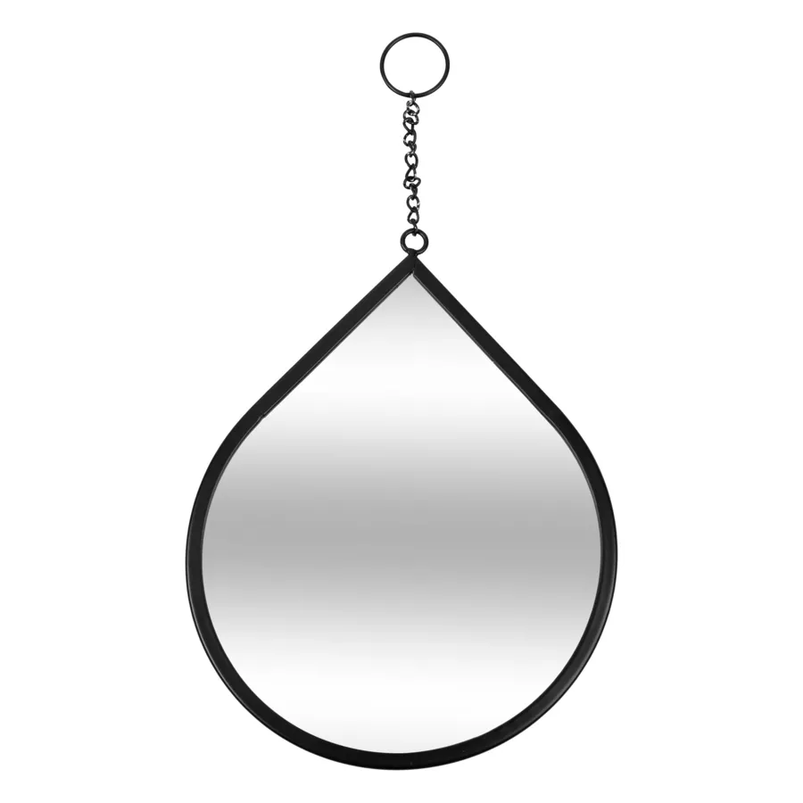 Eminza Lot De 3 Miroirs Muraux Gouttes Métal (H29.5 Cm) Leny Noir