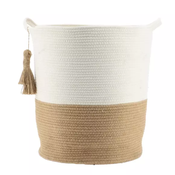 Eminza Lot De 3 Paniers à Linge (H47 Cm) Pompons Camel