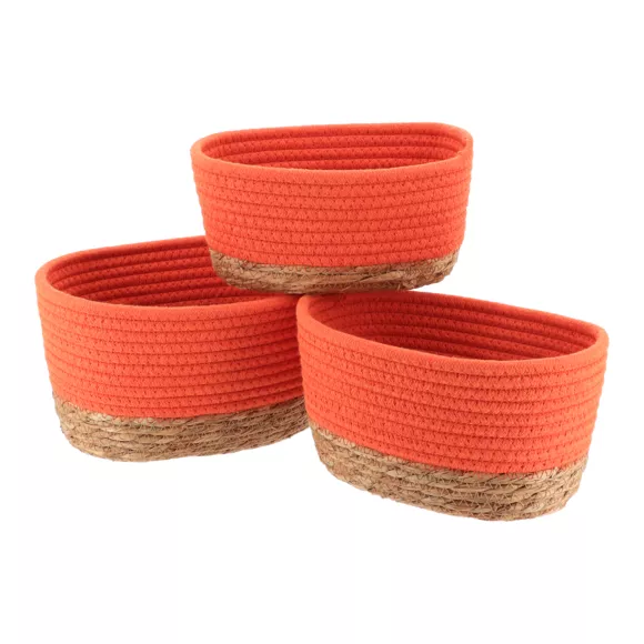 Eminza Lot De 3 Paniers De Rangement (H13 Cm) Timeless Orange