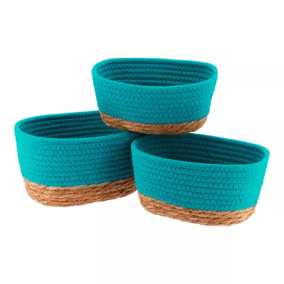 Eminza Lot De 3 Paniers De Rangement (H13 Cm) Timeless Vert Caraïbes