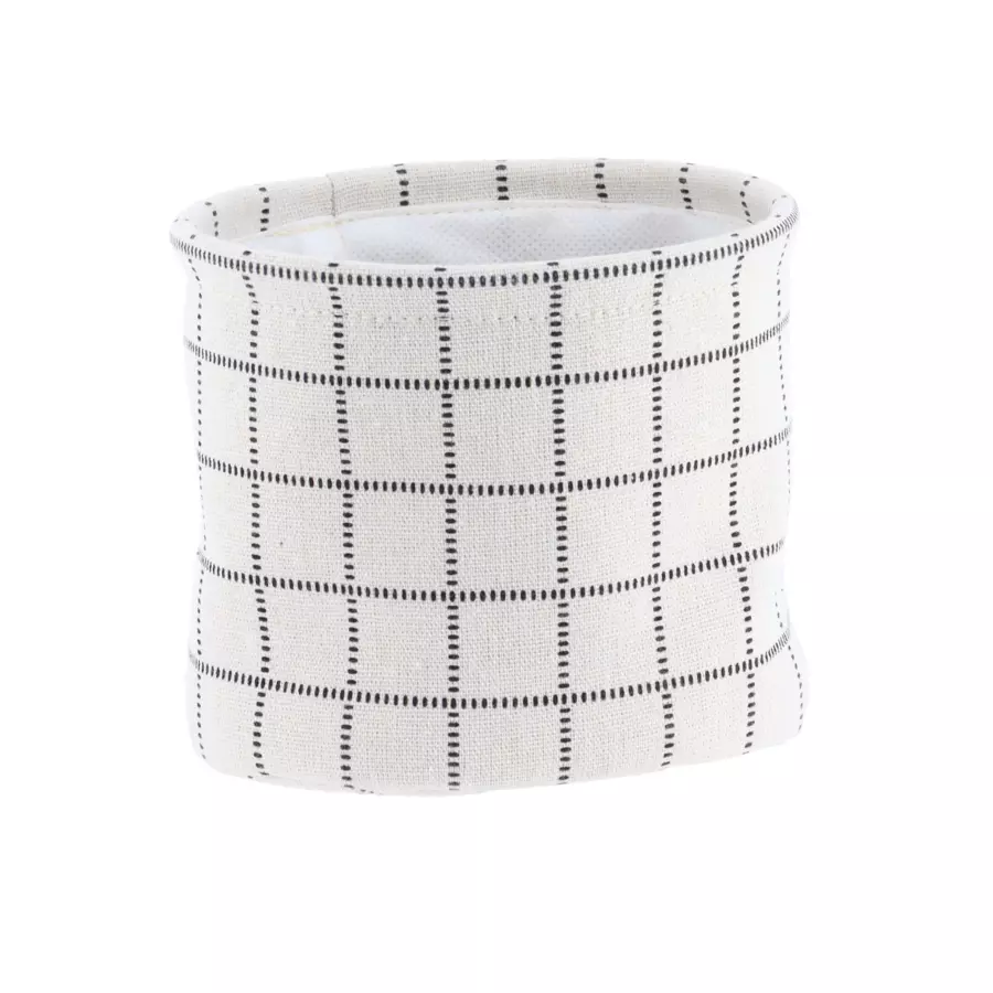 Eminza Lot De 3 Paniers De Rangement (H17 Cm) Carreaux Blanc