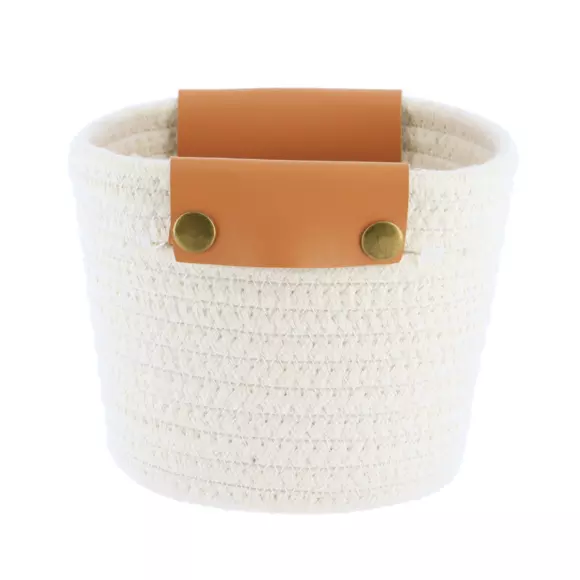 Eminza Lot De 3 Paniers De Rangement (H19 Cm) Similicuire Blanc