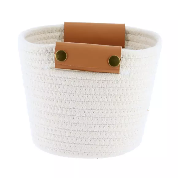 Eminza Lot De 3 Paniers De Rangement (H19 Cm) Similicuire Blanc