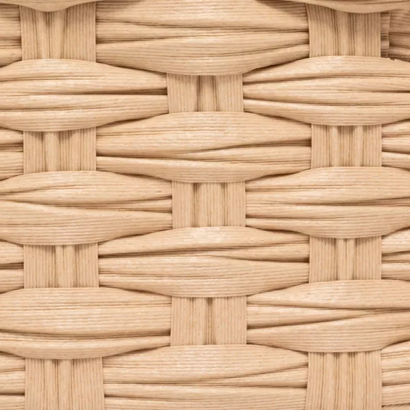 Eminza Lot De 3 Paniers De Rangement Tressés Bas (27 X 20 Cm) Garlic Beige