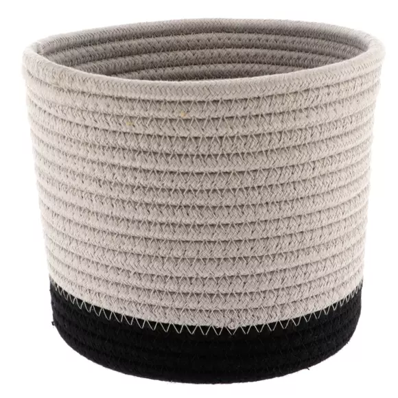 Eminza Lot De 3 Paniers (H16 Cm) Black Line Ficelle/Noir