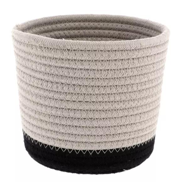 Eminza Lot De 3 Paniers (H16 Cm) Black Line Ficelle/Noir