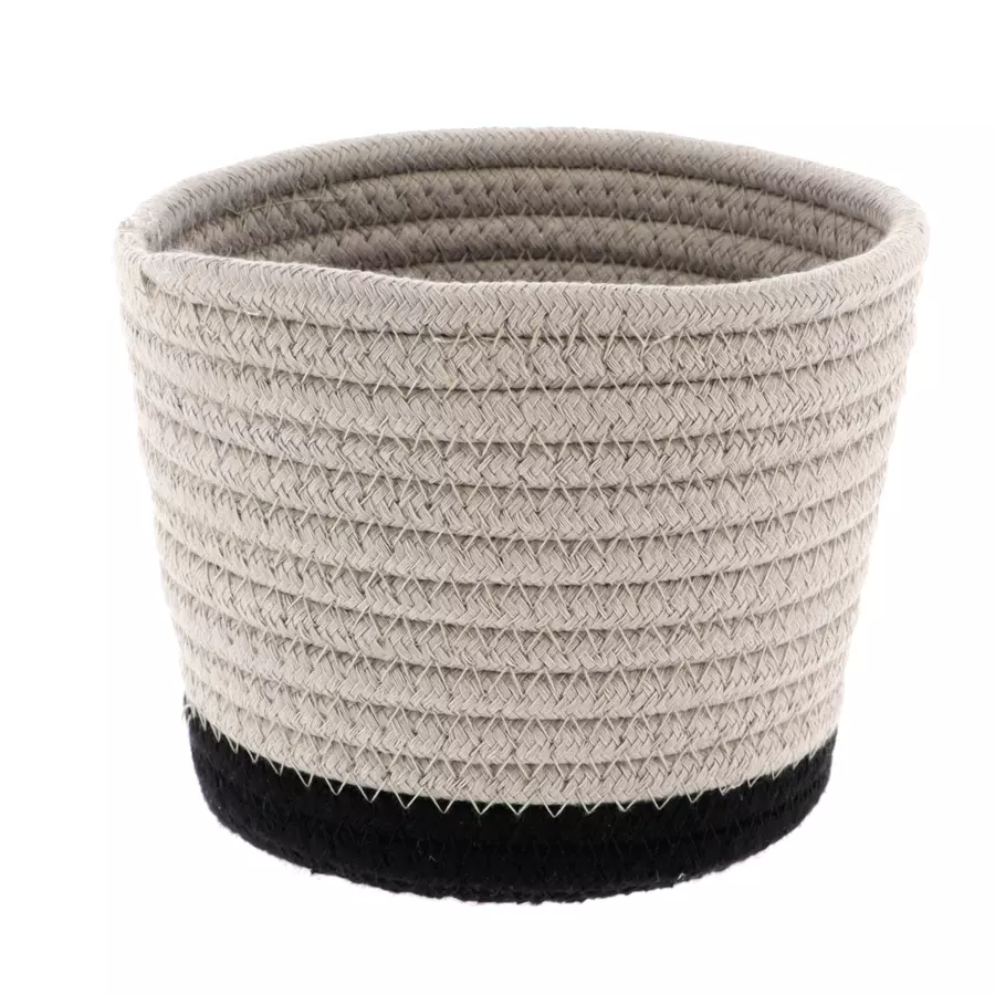 Eminza Lot De 3 Paniers (H16 Cm) Black Line Ficelle/Noir
