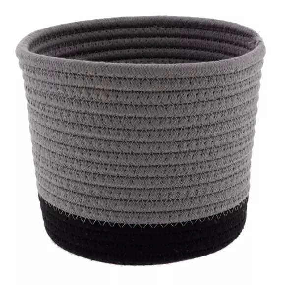 Eminza Lot De 3 Paniers (H16 Cm) Black Line Gris/Noir