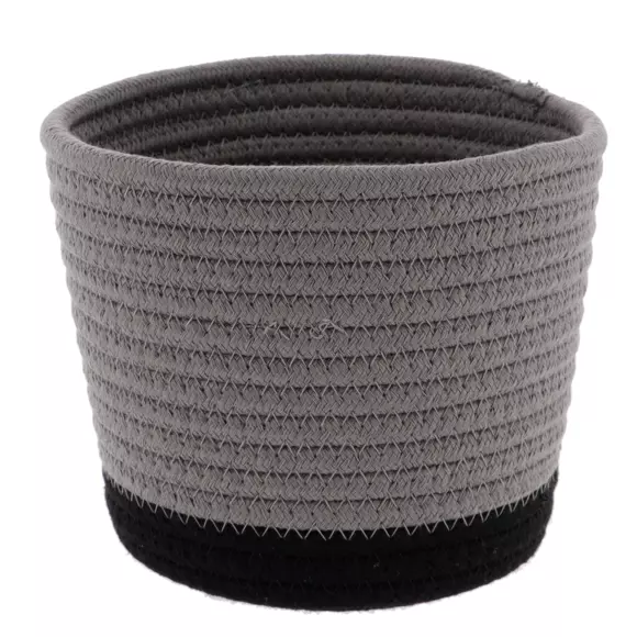 Eminza Lot De 3 Paniers (H16 Cm) Black Line Gris/Noir