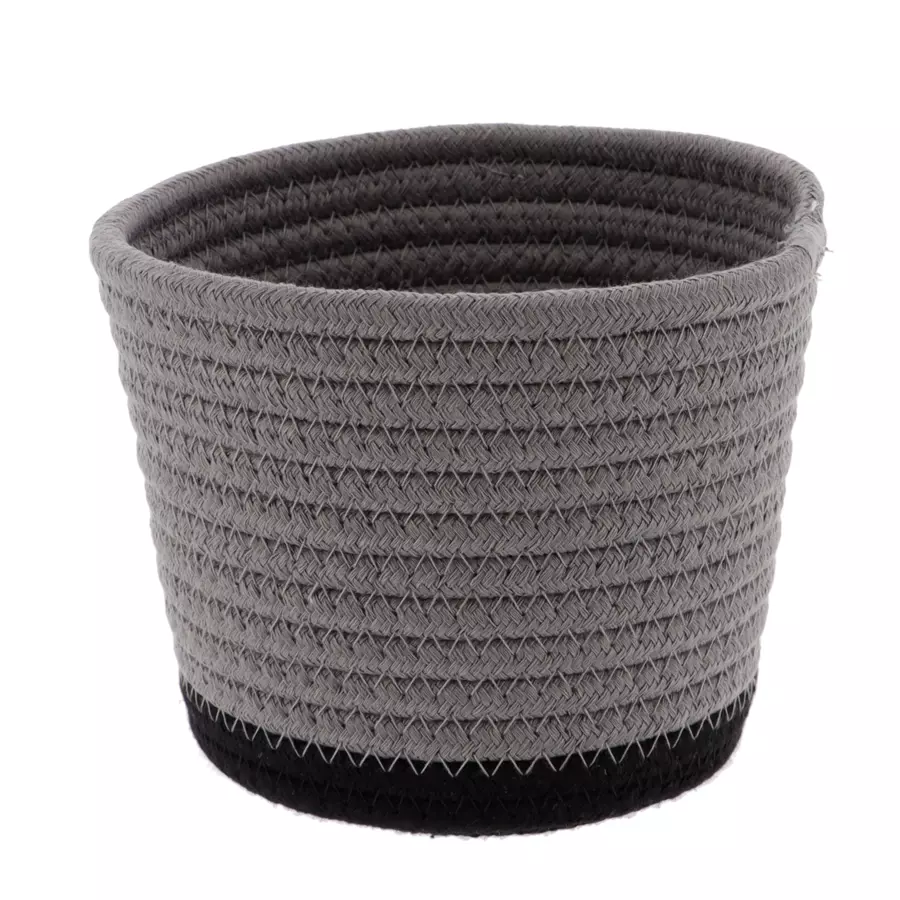 Eminza Lot De 3 Paniers (H16 Cm) Black Line Gris/Noir