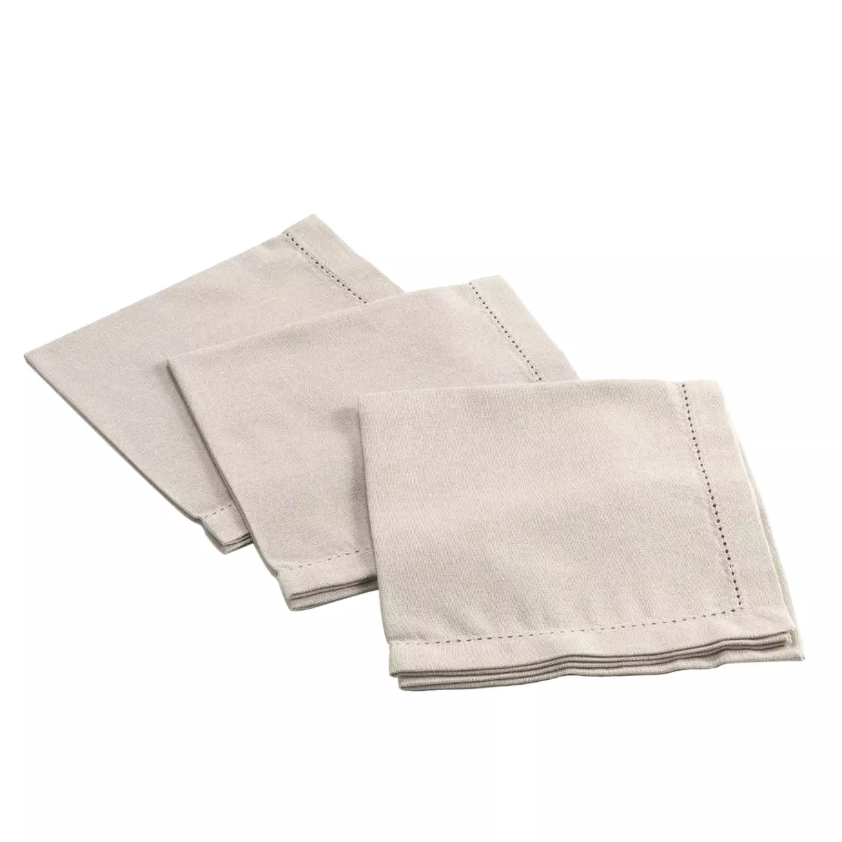 eminza Lot de 3 serviettes (40 x 40 cm) Charline Beiges