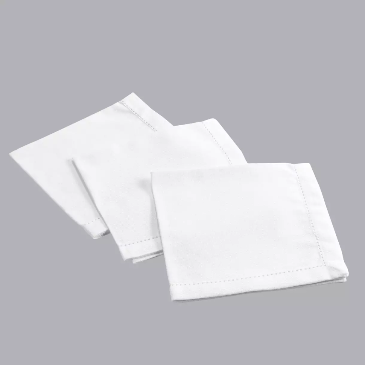 eminza Lot de 3 serviettes coton (40 x 40 cm) Charline Blanc