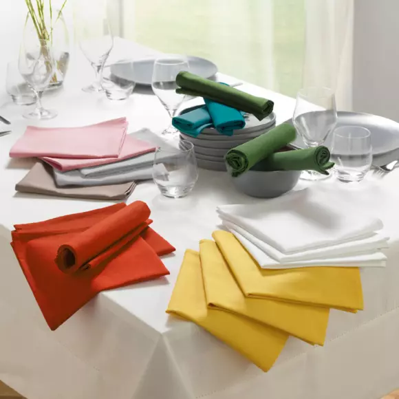 Eminza Lot De 3 Serviettes Coton (40 X 40 Cm) Initia Jaune