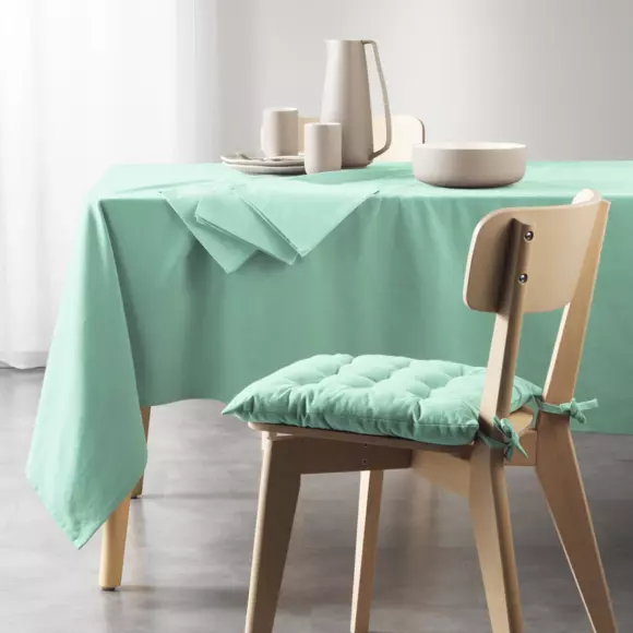 Eminza Lot De 3 Serviettes Coton Recyclé (40 X 40 Cm) Mistral Vert Menthe