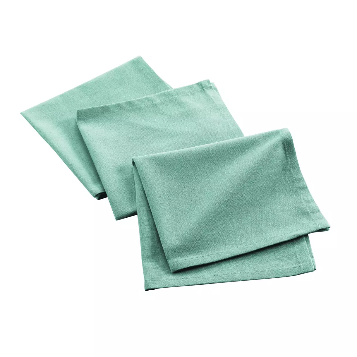 eminza Lot de 3 serviettes coton recyclé (40 x 40 cm) Mistral Vert menthe