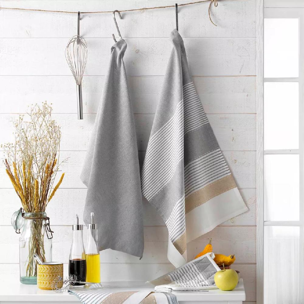 eminza Lot de 3 serviettes coton tissé (40 x 40 cm) Iliabe Blanches