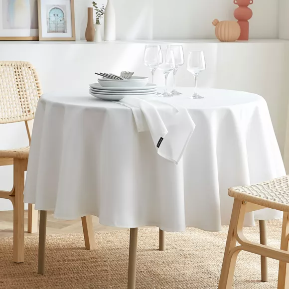 Eminza Lot De 3 Serviettes De Table Polyester (40 X 40 Cm) Elise Blanches