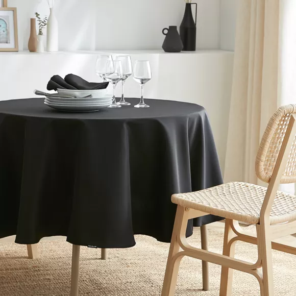 Eminza Lot De 3 Serviettes De Table Polyester (40 X 40 Cm) Elise Noires